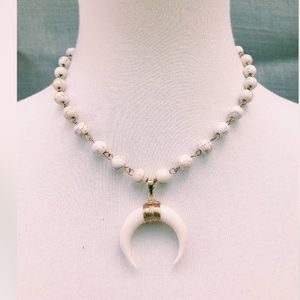 Crescent beaded necklace